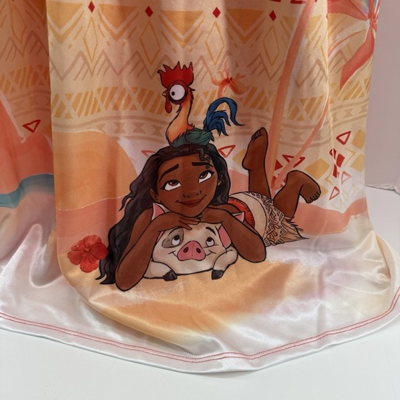 Disney Princess Moana Fantasy Costume Nightgown Gown Pajamas New Girl 8 - Picture 3 of 5